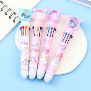 Cartone animato unicorno paillettes penna a sfera dieci colori studente Multi-funzione Push proiettile 0.7mm larghezza scrittura animale per conto mano - Product Image 3