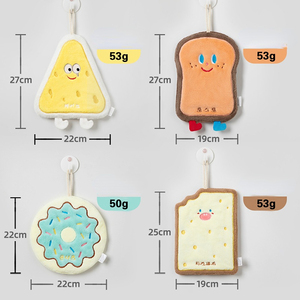 FF3452 dessin animé pain grillé microfibre chiffons de nettoyage chiffons Super absorbant torchons corail polaire salle de bain cuisine essuie-mains - Product Image 2