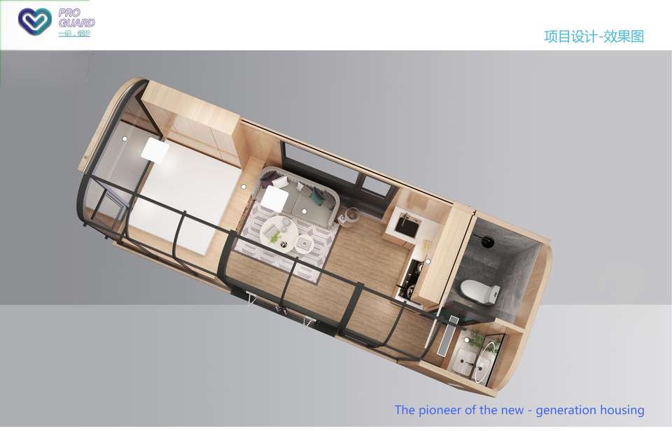 Prefabricated House Prefab Capsule Hotel Room Sleeping Apple Pod Cabin With Bedroom Bathroom Kitchen - Image 5