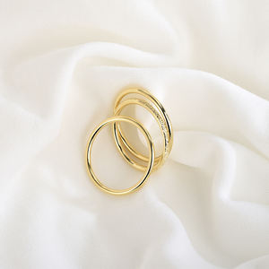 简约首饰缎面抛光戒指女孩承诺可堆叠堆叠戒指套装 - Product Image 3