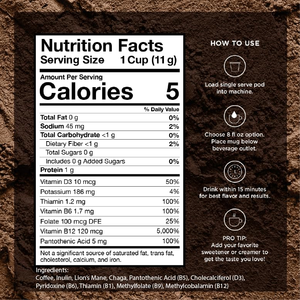 Cápsulas K-Cup reciclables Cápsulas <span class=keywords><strong>de</strong></span> polvo <span class=keywords><strong>de</strong></span> café <span class=keywords><strong>de</strong></span> setas con melena <span class=keywords><strong>de</strong></span> León, Chaga, vitaminas que aumentan el enfoque y la inmunidad para la memoria y la claridad - Product Image 4