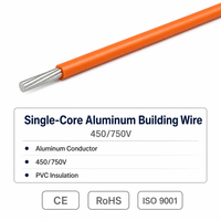 Câble en aluminium BLV à âme unique isolé en PVC 450/750V pour ligne électrique aérienne et circuit d'éclairage