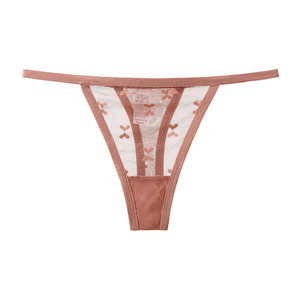 Tanga de malla transparente para mujer, con tirantes finos, cintura baja, sexy, transpirable, suave y elástica, ropa interior tipo G-string, OEM ODM - Product Image 1