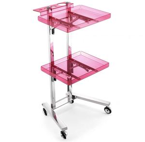 Carrito de Peluquería de Acero Inoxidable Plateado de 2 Niveles, Moderno y Duradero, con Ruedas Universales para Salón de Belleza y Barbería 801A, Gran Venta - Product Image 4