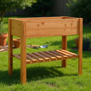 Maceta de madera Firwood de 34.6x16.9x31.5 pulgadas con buena ventilación para uso en exteriores - Product Image 2