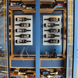 Enfriador de Vino de Doble Zona con Termostato, Eléctrico/a Batería, con Marco de Madera y Acero Inoxidable, Puerta de Vidrio - Product Image 2