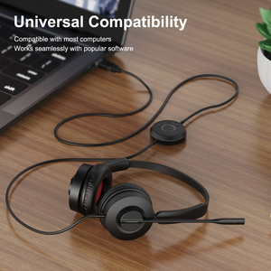 Cuffie USB per Call Center con Doppio Microfono AI per Cancellazione del Rumore, Audio Surround 7.1, per Lavoro Remoto e Apprendimento Online - Product Image 6