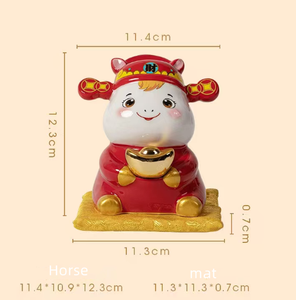 11,4*10,9*12,3 cm zodiaco chino negocio moneda Banco empresa decoración porcelana dinero figurita regalo cerámica caballo de la suerte - Product Image 2