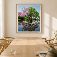 Peinture Diamant 5D DIY LS Personnalisée, Motifs d'Arbres Paysagers Quatre Saisons, Points de Diamants sur Toile, Artisanat Fait Main, Loisir Créatif