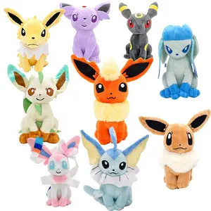 Haute qualité Pokemoned 20CM divers assis en peluche poupée foudre eau soleil lune Eevees jouets en peluche