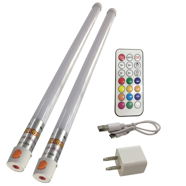#51190 Portable USB Rechargeable Remote Control RGB LED Tube Live photography Video Light