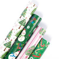 Papier d'emballage cadeau de Noël personnalisé en gros, rouleau imprimé de haute qualité, recyclable pour la revente aux boutiques de cadeaux de fin d'année