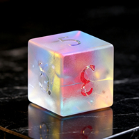 Ensemble de dés polyédriques faits à la main en verre cristal K9 arc-en-ciel, 7 pièces/ensemble, D6 D20 D12 D10 pour jeux de table Dungeons & Dragons