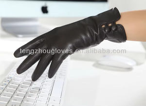 Yüksek maliyet-performans oranı mükemmel konfor dışarı kapı sürücü kış dokunmatik ekran hakiki koyun cilt deri eldiven kadınlar için - Product Image 4