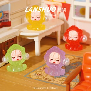 Lanshuo Muñeca SP que Brilla en la Oscuridad, Miniatura 3D DIY, Llavero para Niños de 8 a 13 Años, Juguete de Resina Plástica con Diseño de Flor Sentada - Product Image 3