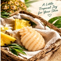 Savon artisanal naturel à l'ananas, éclaircissant, exfoliant, végétalien, au lait de chèvre, hydratant, pour le bain