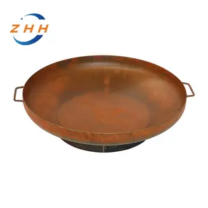 Recipiente de agua y hoguera de metal de acero corten de 80cm