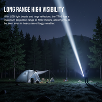 Lampe torche tactique LED rechargeable T70S 2350LM Type-C 1050 mètres IP68 en alliage d'aluminium pour la chasse en extérieur