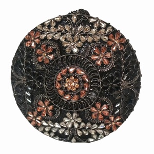Sac de soirée vintage en strass pour femme, pochette florale en cristal avec chaîne détachable, sac à main pour invitée de mariage - Product Image 1