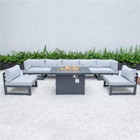 Ensemble De jardin Canapé Sectionnel Meubles En Aluminium En Plein Air Ensemble Offre Spéciale Style De Luxe Avec table de feu
