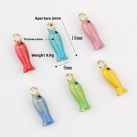 Pendentifs en forme de petit poisson en alliage de zinc électroplaqué émaillé, pour la création de bracelets, colliers, boucles d'oreilles et autres accessoires de bijouterie