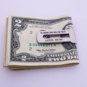 थोक शीट कस्टम लोगो रिक्त धातु तह बटुआ चुंबक स्टेनलेस स्टील पैसे क्लिप के लिए उच्च बनाने की क्रिया - Product Image 4