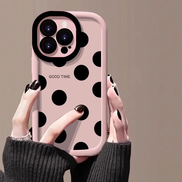 Black Small Love Heart Printing Puff Style Tpu Mobile Phone Cover Case for Iphone 7 8 X Xr Xs 11 12 13 14 15 16 17 Pro Max