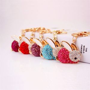 Hot Sell Charm Women Bag Ornaments Cute Dog Rabbit Bear <b>Key</b> <b>Rings</b> Accessories Rhinestone Diamond Keychains Gift for Car Keychain - Product Image 2