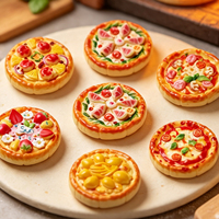 Figurines de pizza miniatures en résine assorties en gros, décorations alimentaires réalistes pour loisirs créatifs avec option aimant de réfrigérateur
