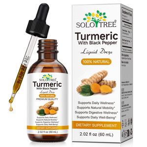 Tintura de Extracto de Cúrcuma Vegana Pura SOLOTREE, Gotas Líquidas de Cúrcuma y Jengibre 100% Naturales y Orgánicas para el Apoyo Inmunológico y de las Articulaciones - Product Image 1