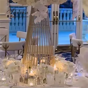 New Design Gold Metal Flower Stand Wedding Decoration Table Centerpiece Luxury Wedding Flower Stand