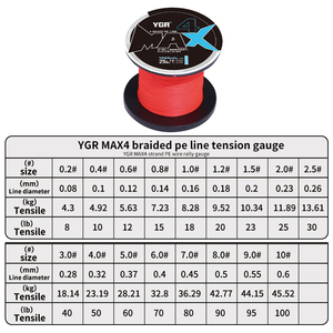 YGR MAX 1000M PE intrecciato a 4 fili linea da pesca Multifilamento materiale in polietilene per la pesca del lago marino uso fluviale - Product Image 2