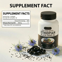 Vente en gros Personnalisable 30 gélules d'huile de nigelle éthiopienne Équilibre naturel Soutien immunitaire Suppléments nutritionnels