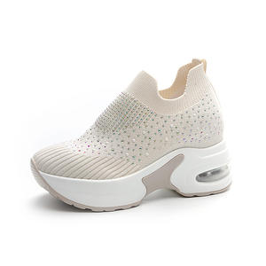 Chaussures de marche décontractées élégantes et légères pour femmes, respirantes, avec soutien de la voûte plantaire et plateforme rehaussante, pour sports de plein air - Product Image 2