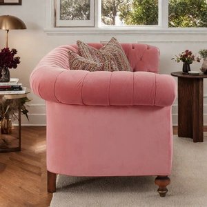 Canapé rectangulaire en tissu pour salon de style campagnard <span class=keywords><strong>français</strong></span>, style américain simple, rétro, en flanelle, avec boutons, design de créateur, trois places - Product Image 4
