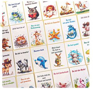 German Lovely <b>Animals</b> Cheering 32 Affirmative Inspiration Cards Social Learning Tools for Kids - Product Image 4