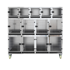 KA-505BK-304 Shernbao <span class=keywords><strong>Cages</strong></span> modulaires professionnelles en acier inoxydable pour chiens, enclos métalliques pour animaux de compagnie - Product Image 1