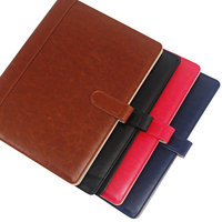 Carpeta de conferencia de cuero A4 multifunción personalizada carpeta de documentos carpeta con 3 portalápices