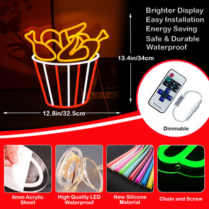 Letrero LED de Neón Personalizable y Ecológico para Restaurantes, Hamburgueserías, Empresas, Hospitales, Decoración de Autos, Crea Atmósfera - Product Image 2