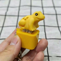 Porte-clés animaux de dessin animé rechargeables avec son de clavier, anti-stress avec bouton-poussoir lumineux, jouets pour enfants et adultes