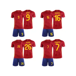 Camiseta de Casa de España Euro 2024 de alta calidad No 16 Rodrigo 9 Garvey 26 Pedri 7 Morata Camiseta de fútbol