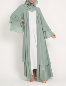 थोक दुबाई लक्जरी इस्लामिक कपड़ों 2023 डिजाइन चिफं स्तरित खुले महिला मुस्लिम पोशाक - Product Image 2