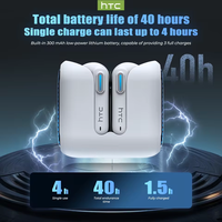 Headset Gaming HTC NE49 AI Translator Earphone BT6.0 Peredam Kebisingan TWS Earbuds dengan Mikrofon Daya Tahan Lama 134 Bahasa
