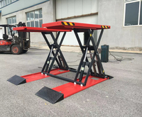 1.2/1.4/1.6m Élévateur Ciseaux Électrique Portable Hydraulique pour Garage Auto avec Position Intermédiaire, Certifié CE, Capacité de Levage 4000kg