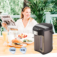 Thermos électrique en acier inoxydable isolé, bouilloire à eau chaude 4L-6L, arrêt automatique, verrou de sécurité, contrôle numérique, bouilloire à eau chaude pour la maison