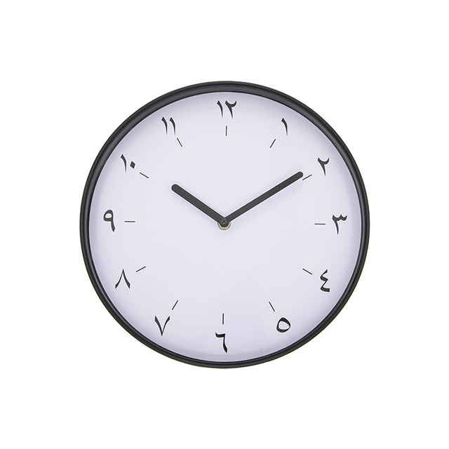 Black Plastic Azan Clock Islamic for Home Decor with Calligraphy Clock Face