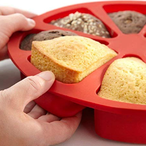 <span class=keywords><strong>Moule</strong></span> à gâteau triangulaire en silicone - <span class=keywords><strong>Moule</strong></span> à <span class=keywords><strong>pizza</strong></span> à 8 cavités pour brownies, muffins, cheesecake, pain de maïs - Product Image 3