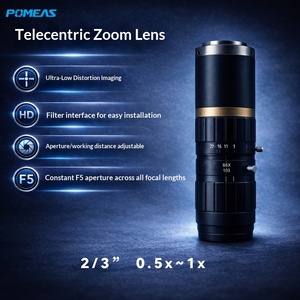 Objectif zoom télécentrique Pomeas 2/3" 0.5X 1X à monture C pour caméra d'inspection optique industrielle - Product Image 4