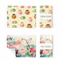 Servicio de Impresión de Paños de Cocina con Diseño de Dibujos Animados Personalizados, en Algodón Ecológico para Programas de Venta Minorista