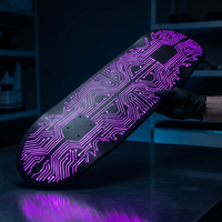 Planche de skateboard double rocker en fibre de carbone ultra-mince 8,5 mm, motif circuit violet cyber, 31 pouces, 8.0 8.25, personnalisable en gros, OEM